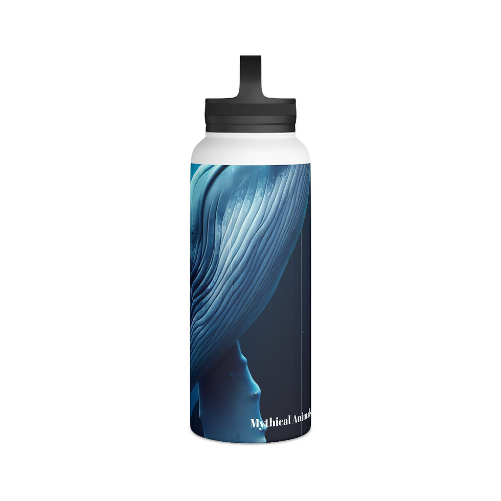 Thumbnail: Ocean-Inspired Stainless Steel Water Bottle, Whale Design, Travel Mug