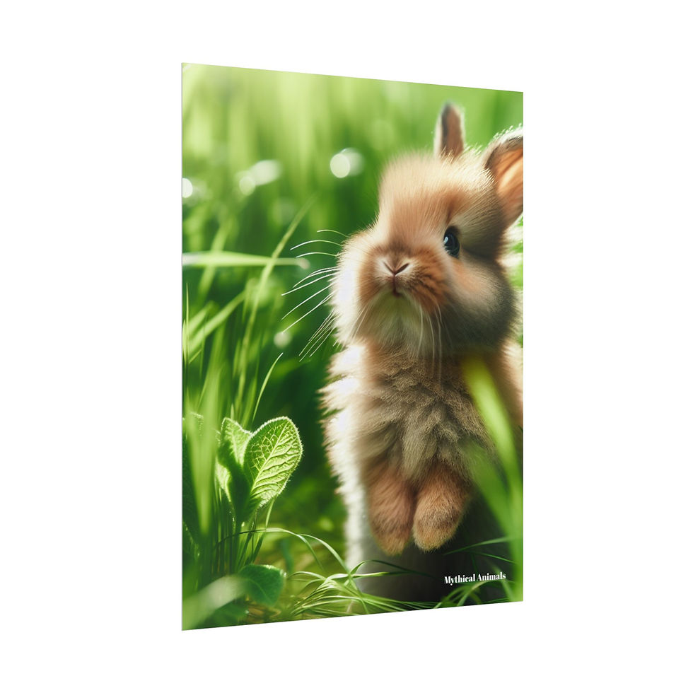 Thumbnail: Photographic Poster - Bunny in Green Grass Poster