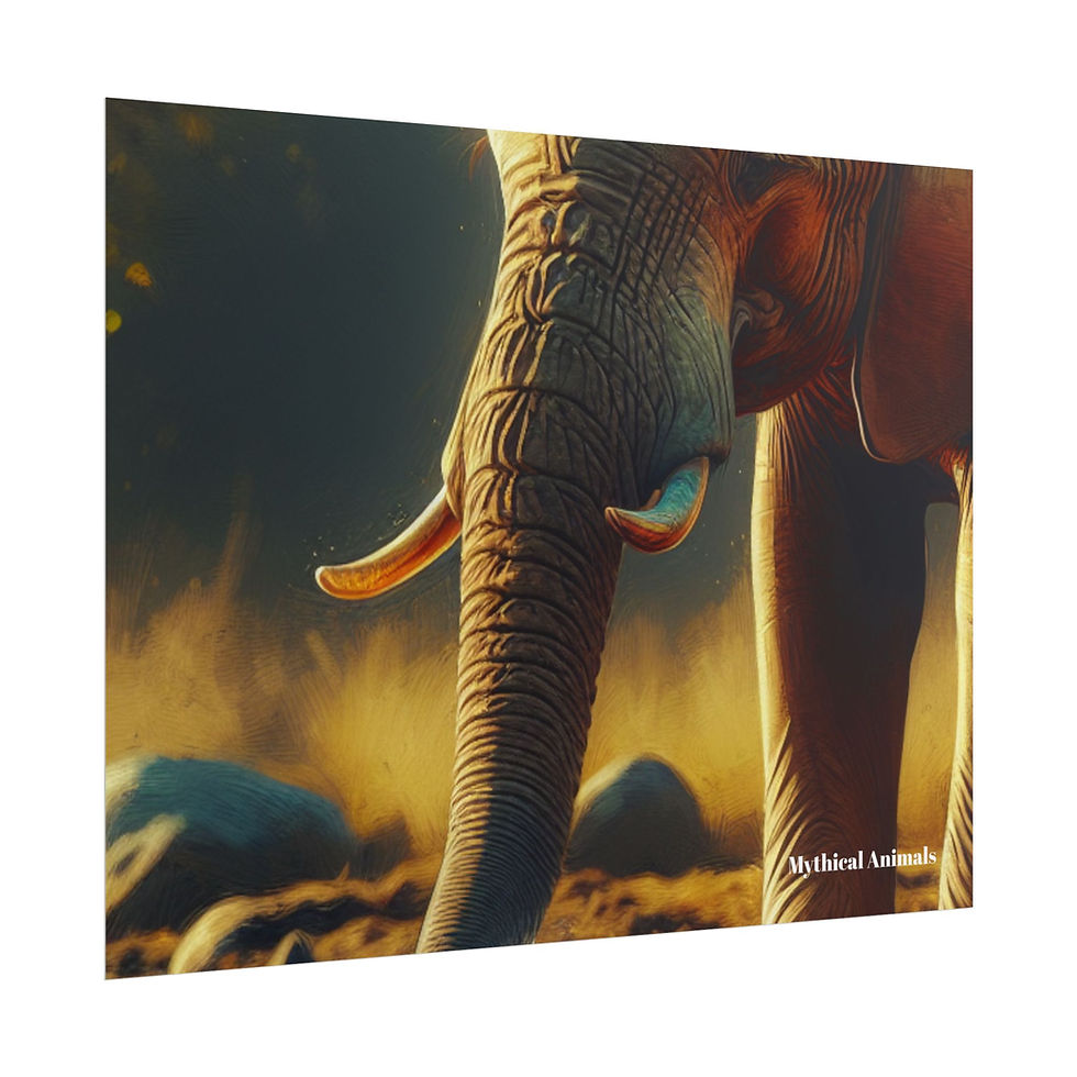 Thumbnail: Elephant Art Poster | Nature Decor | Elephant Riverside