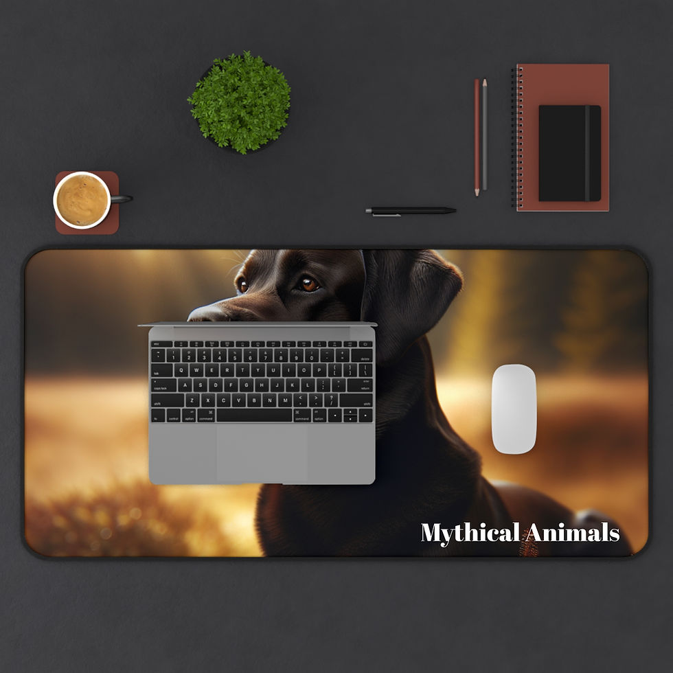 Thumbnail: Desk Mat, Black Labrador Retriever Design, Gaming Mouse Pad, Mouse Pad. Nonslip