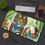 Thumbnail: Desk Mat with 3 Tigers Print, Mouse Pad, Desk Pad Animal Mouse Pad