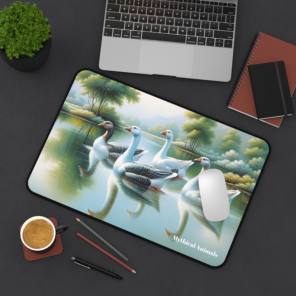 Thumbnail: Colorful Geese Desk Mat, Waterfowl Mouse Pad