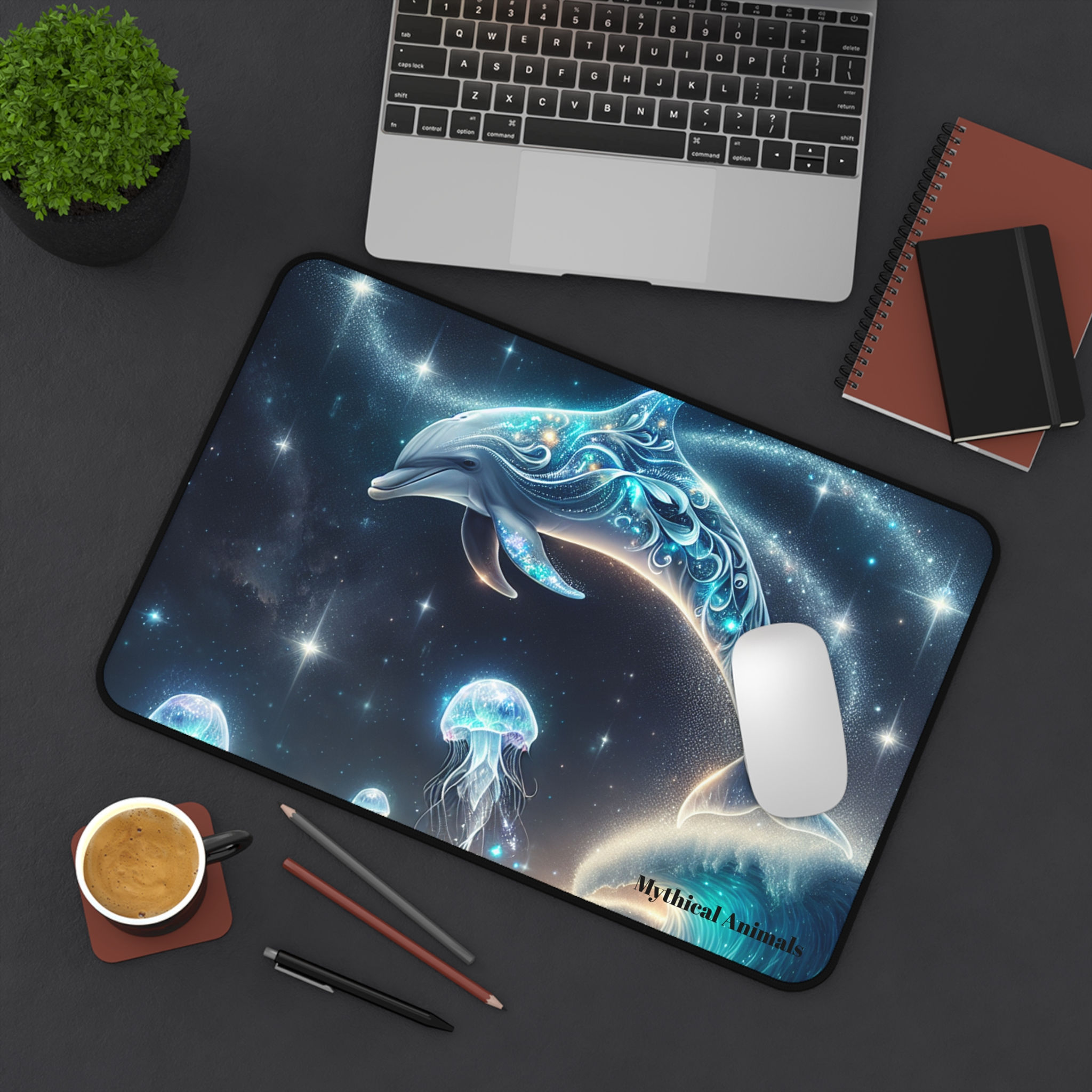 Dolphin Desk Mat - Oceanic Dolphin Fantasy Mousepad