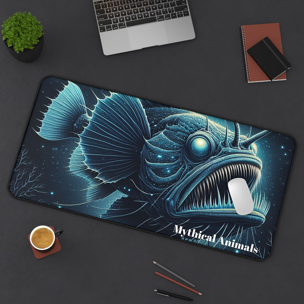 Thumbnail: Mythical Animals Desk Mat - Anglerfish Ocean Mouse Pad