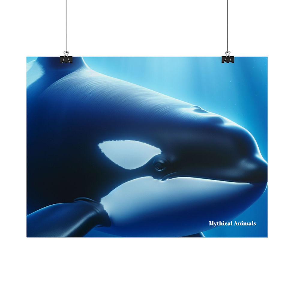 Thumbnail: Orca Whale Rolled Posters, Wall Art, Ocean Decor, Nautical Art, Animal Poster