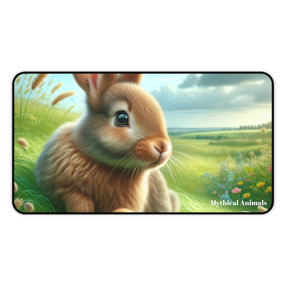 Thumbnail: Mythical Animals Desk Mat - Adorable Bunny Design