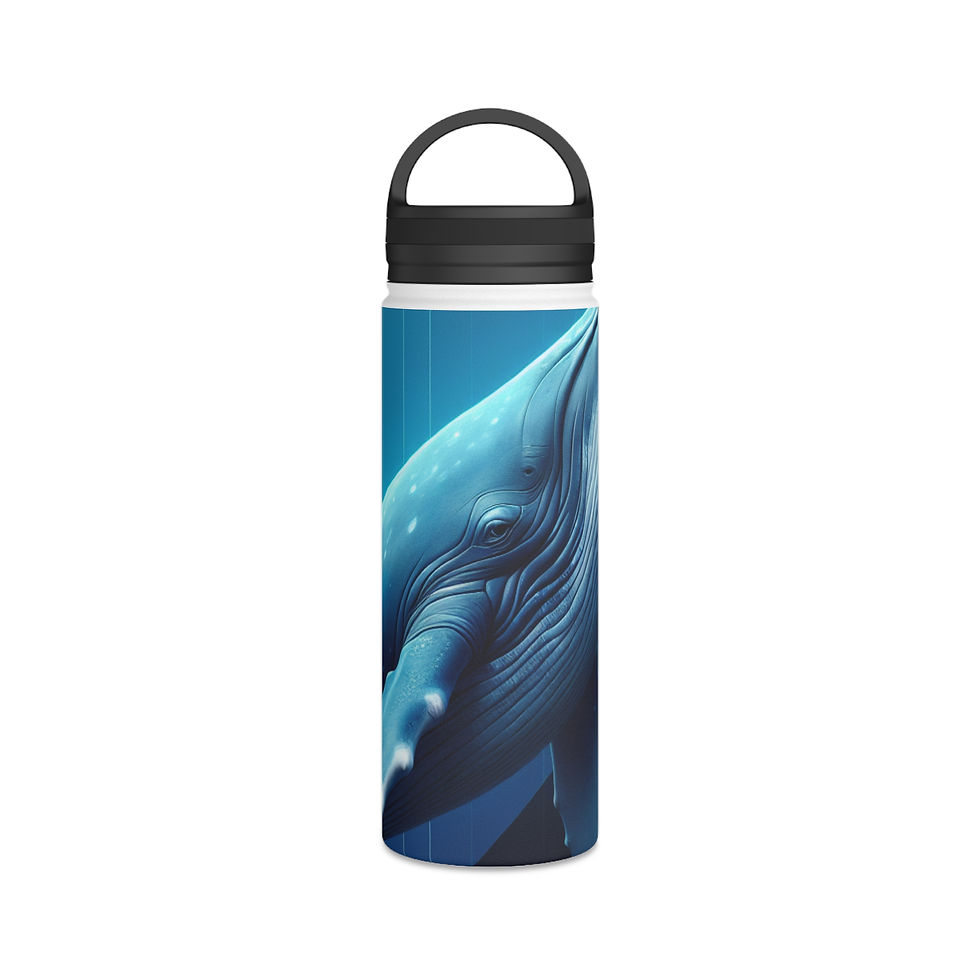 Thumbnail: Ocean-Inspired Stainless Steel Water Bottle, Whale Design, Travel Mug