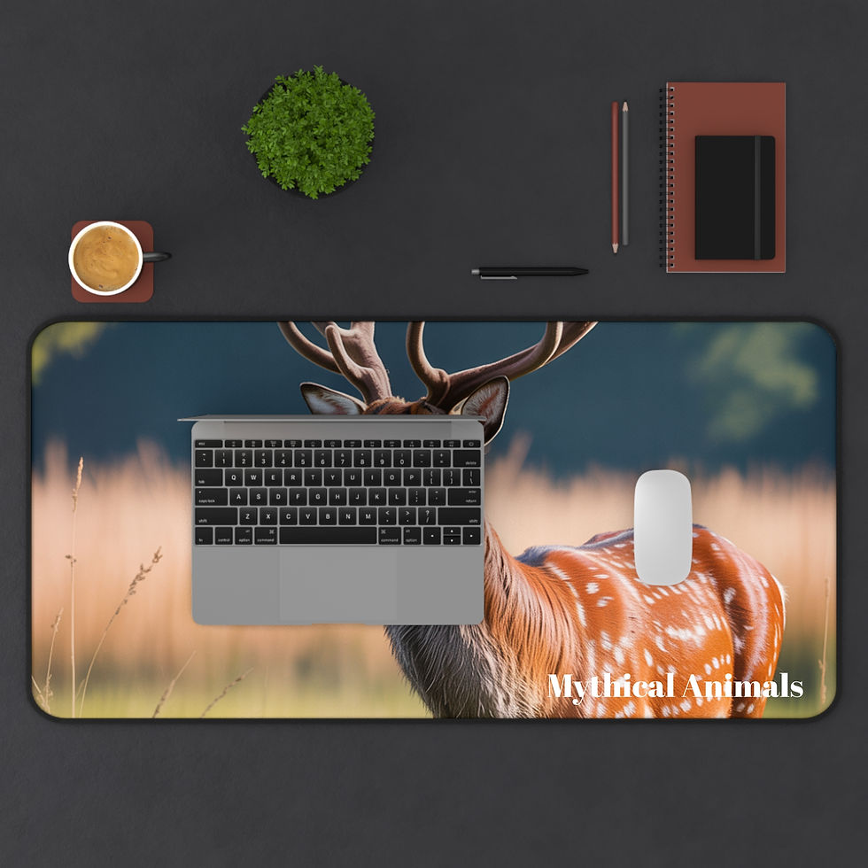 Thumbnail: Deer Desk Mat, Office Decor, Nature Desk Pad, Animal Print Mouse Pad