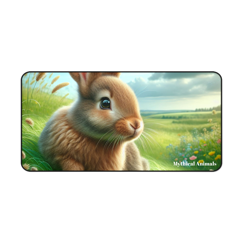 Thumbnail: Mythical Animals Desk Mat - Adorable Bunny Design