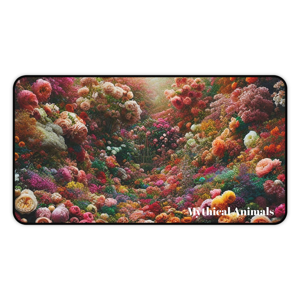Thumbnail: Flowers Desk Mat, Floral Mouse Pad, Botanical Desk