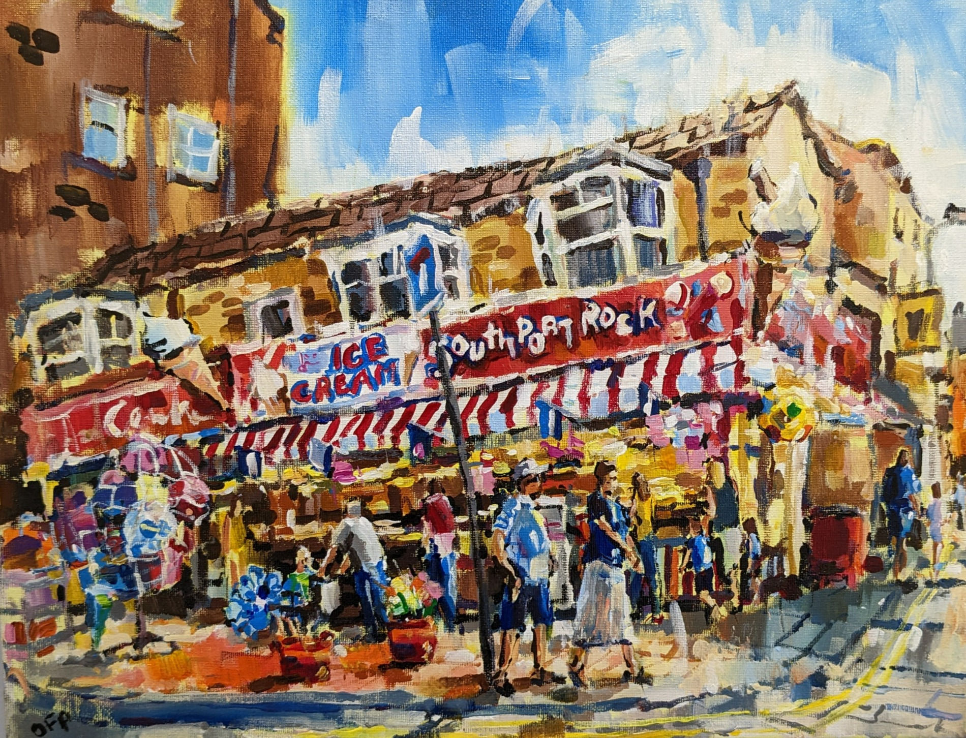 Stick of Rock at sunny Southport by Olivia Pilling