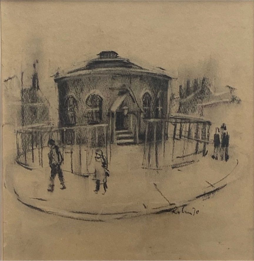 Harold Riley, Round Chapel, Salford drawing and sketch