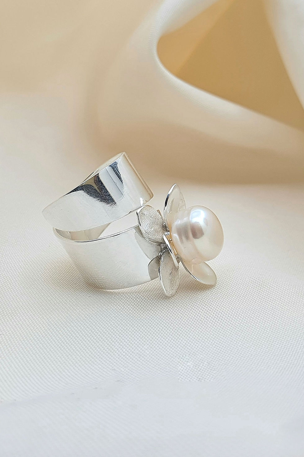 Miniatura: Anillo Flor de Loto Perla Barroca 