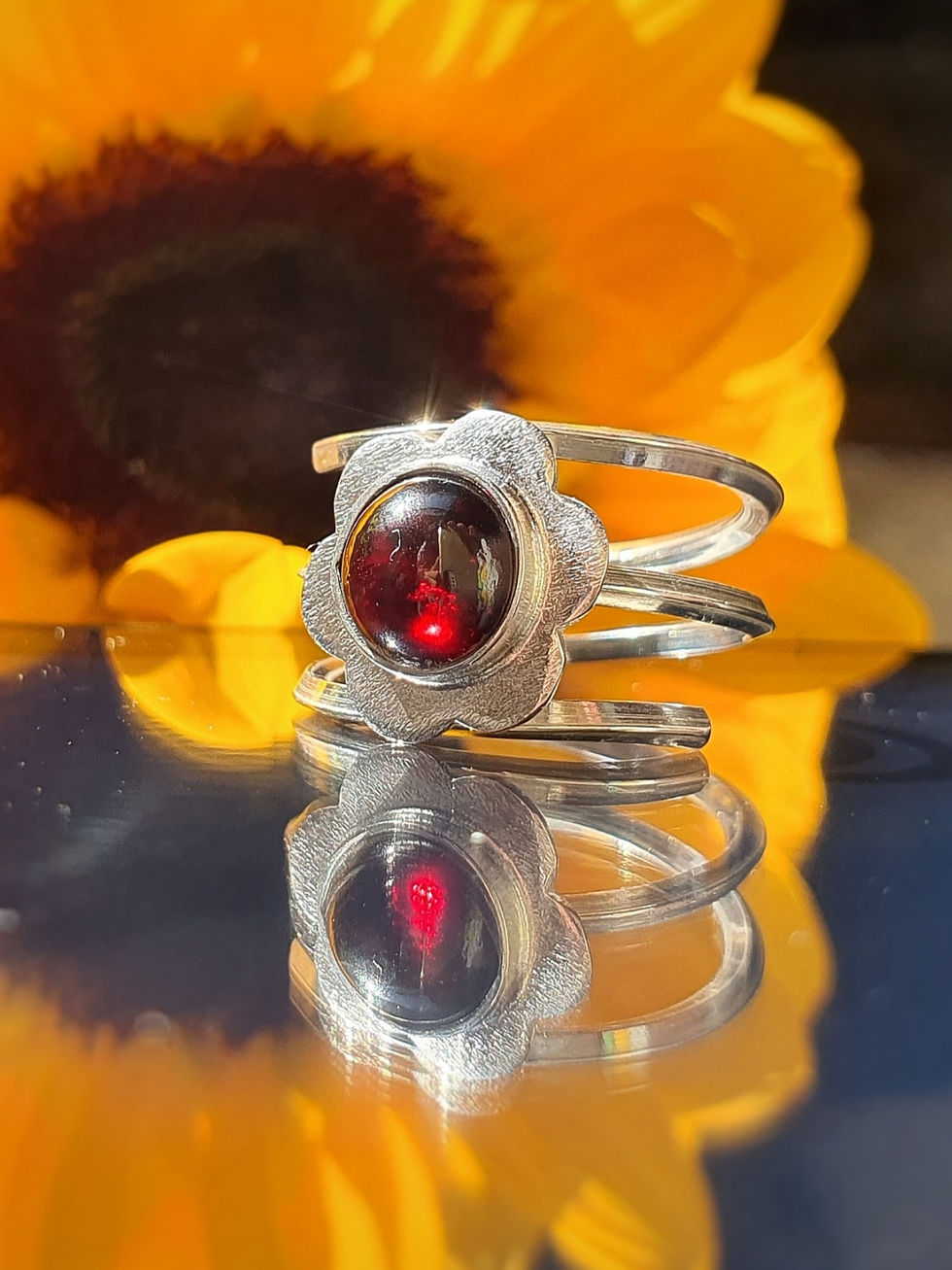 Miniatura: Anillo Flor Granate