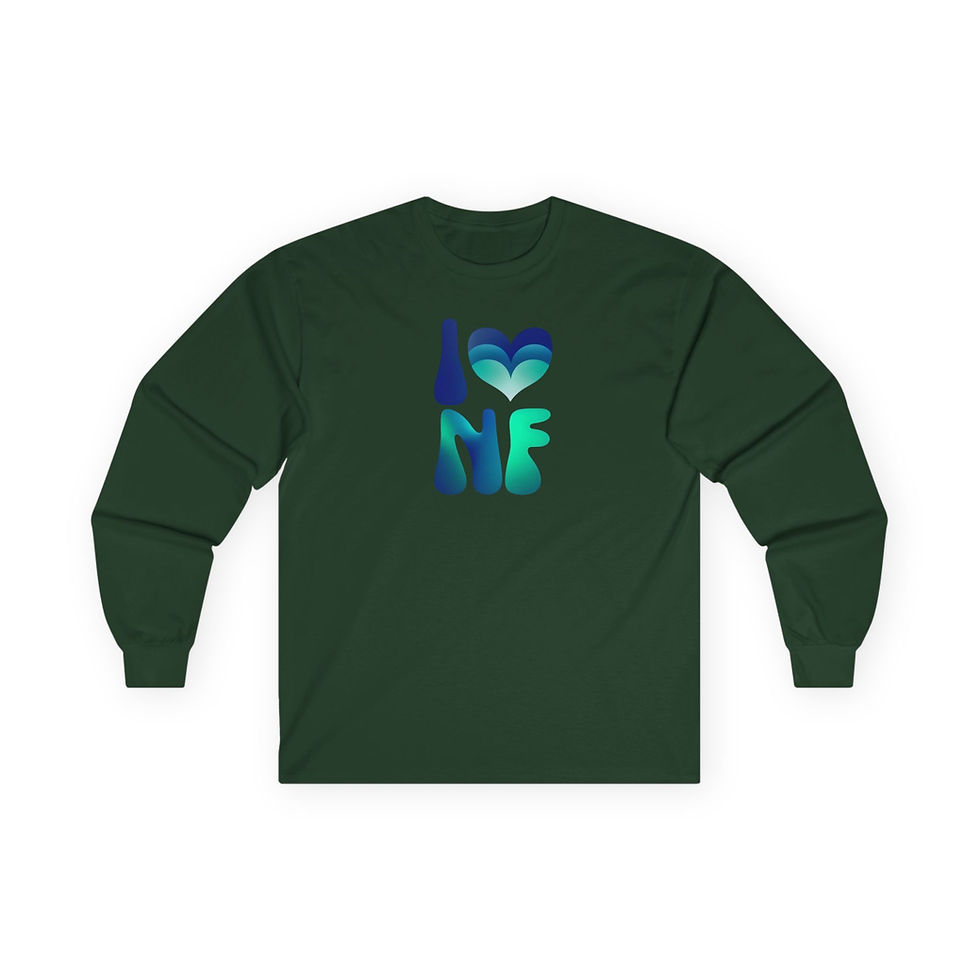 थंबनेल: Unisex Cotton Long Sleeve Tee - I Love Niagara Falls Collection