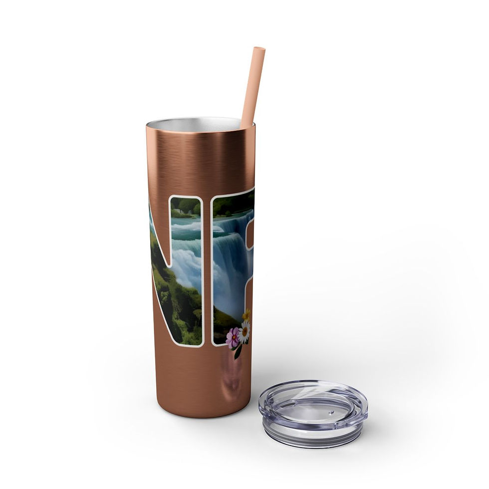 Thumbnail: Skinny Tumbler with Straw, 20oz - Wonder Falls Collection