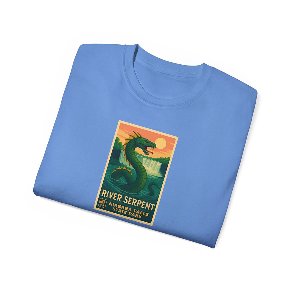 Miniatura: Adult Unisex Cotton T-Shirt - River Serpent - Niagara Legends Collection
