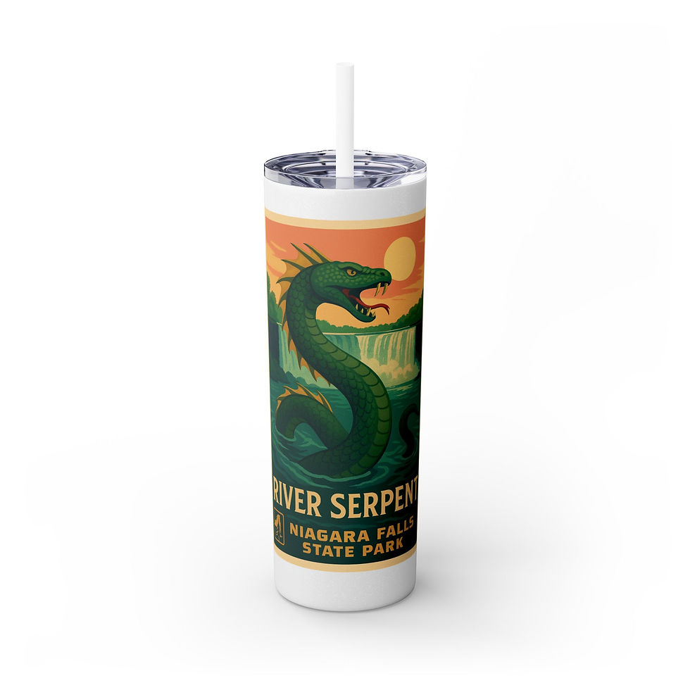 Miniatura: Skinny Tumbler with Straw, 20oz - River Serpent - Niagara Legends Collection