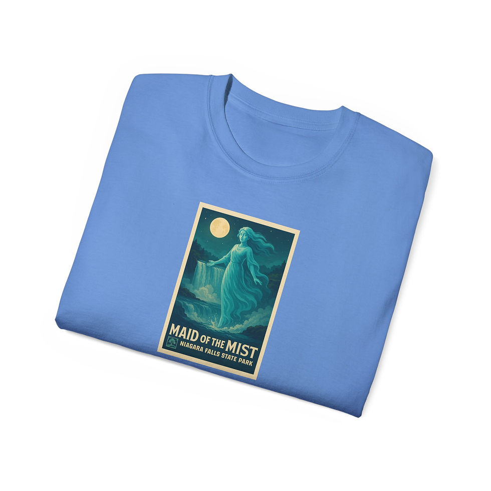Thumbnail: Adult Unisex Cotton T-Shirt - Maid of the Mist - Niagara Legends Collection