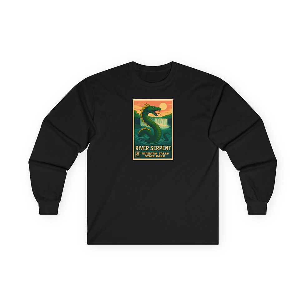Miniatura: Unisex Cotton Long Sleeve Tee - River Serpent - Niagara Legends Collection