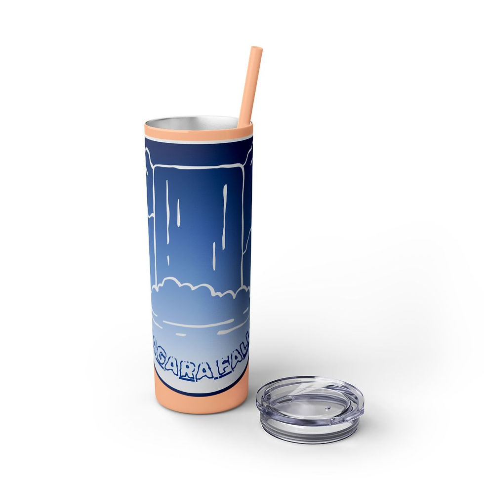 Thumbnail: Skinny Tumbler with Straw, 20oz - Below the Brink Collection