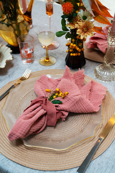 Autumn tablescape detail