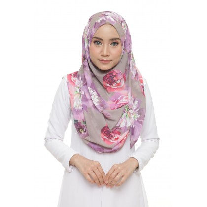 Lily Printed Chiffon Instant Shawl - Lady Roses