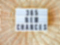 '365 New Chances 'spelt out on a LED light box on a background of woven cane circles. In the context of this post, the image refers to each day being a fresh opportunity to start something new. Image by Kuu Lotus.