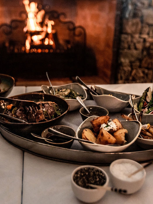 Dinners are an elegant affair enjoyed in our Dining Sala, or the romantic privacy of your suite. 