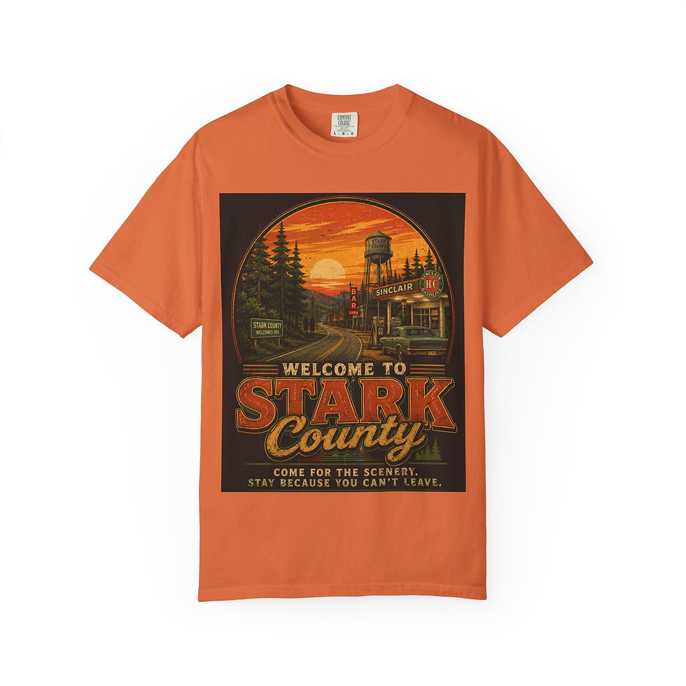 Thumbnail: Stark County “Welcome to Stark County” Retro Horror Tourist T-Shirt
