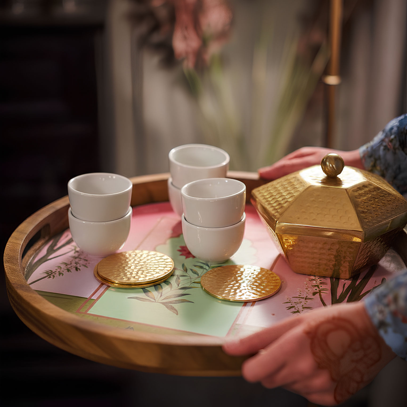 Morphed Shahi Bagh Wooden Tray