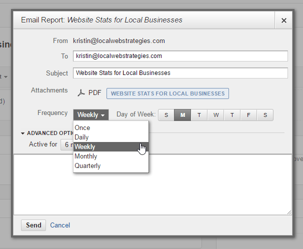 google analytics guide email settings