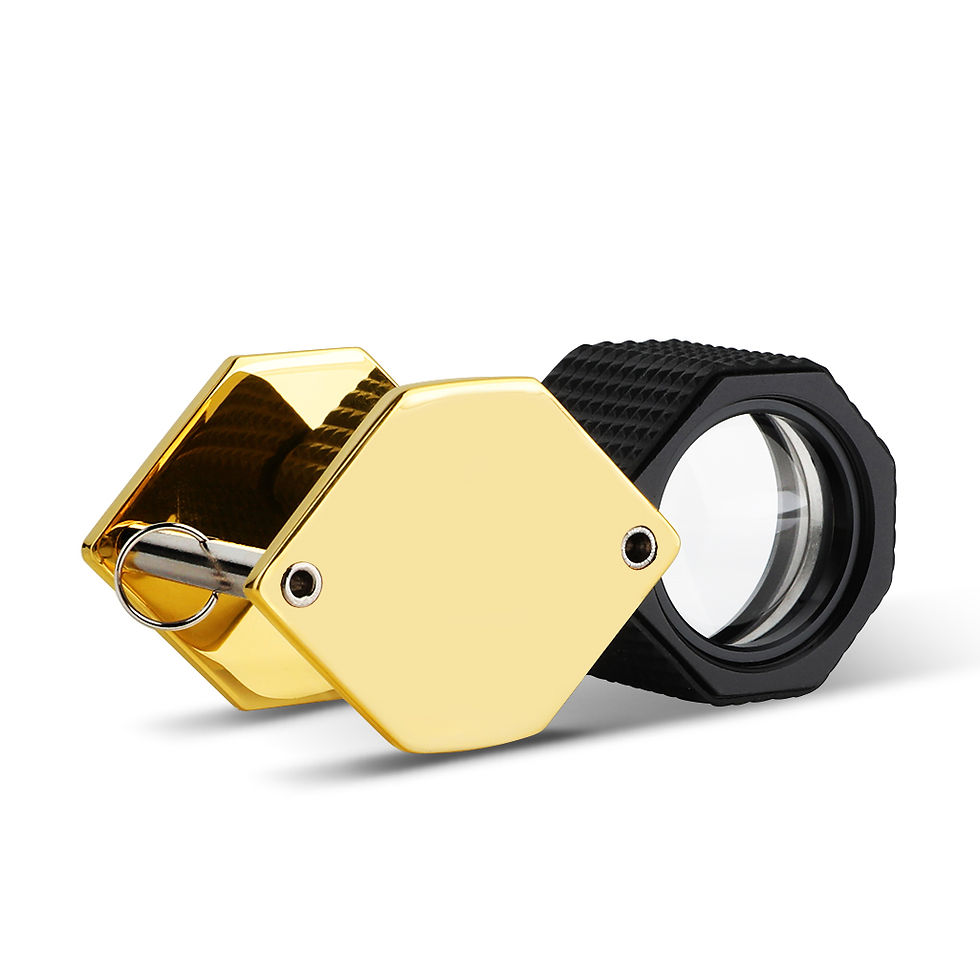Thumbnail: DK18003 Diamond Loupe 20.5mm 10x Triplet Loupes with Rubber-grip Gold