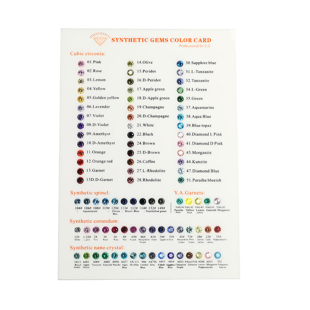 DK113-A Synthetic Gem Colour Card