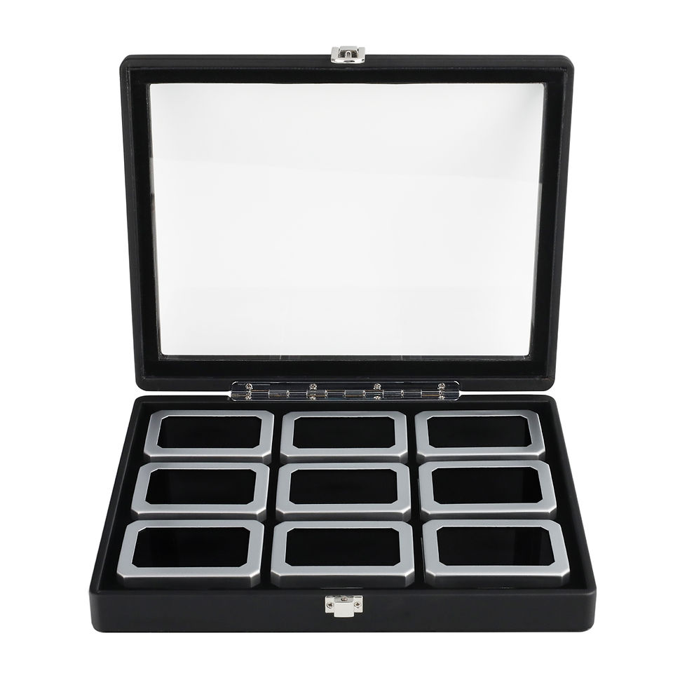 Thumbnail: DK21665-9W Diamond Boxes in a Luxurious Lockable Case with viewing window