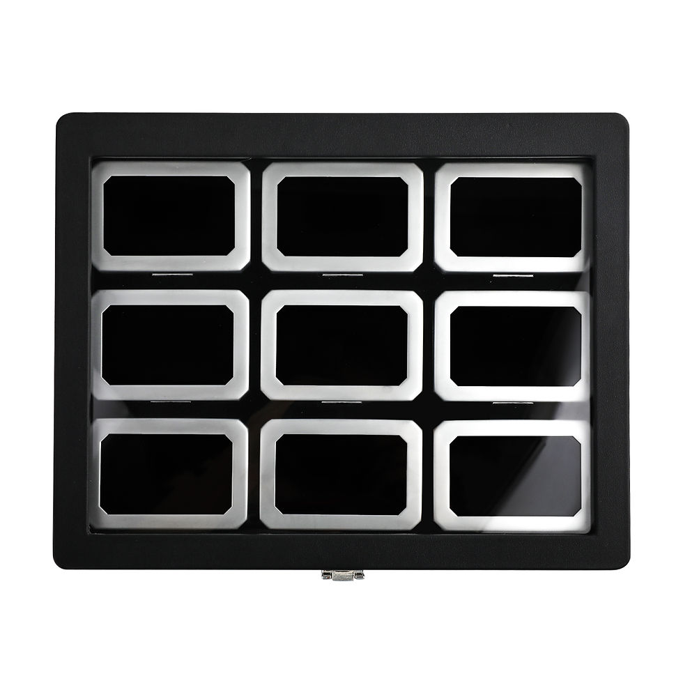Thumbnail: DK21665-9W Diamond Boxes in a Luxurious Lockable Case with viewing window