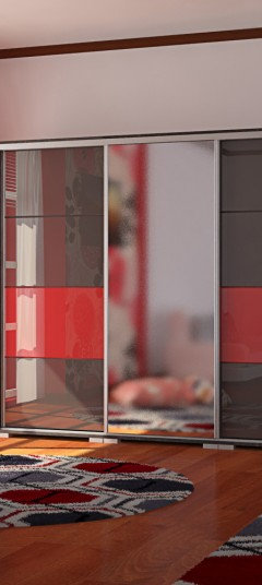 Bond Magasfényű Üveg 239 Tolóajtós Gardrób 1 Tükörrel