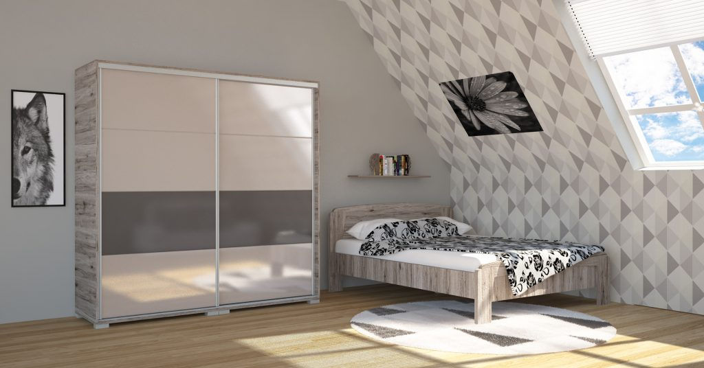 Bond Magasfényű Üveg Tolóajtós Gardrób