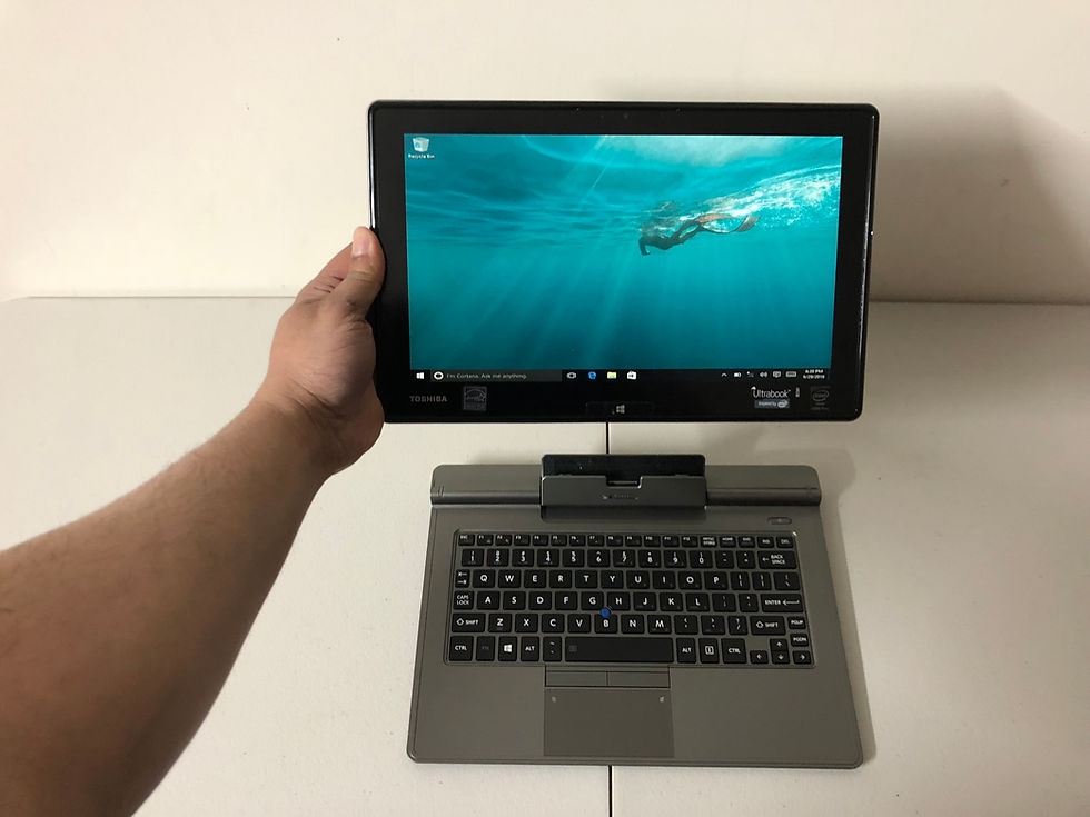 TOSHIBA TABLET LAPTOP i7/8gb ram/256gb ssd hard drive