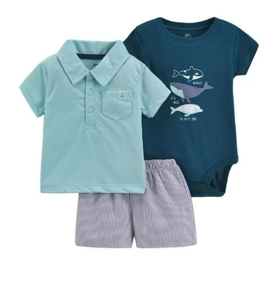Thumbnail: 3 Piece Summer Baby Boy Set