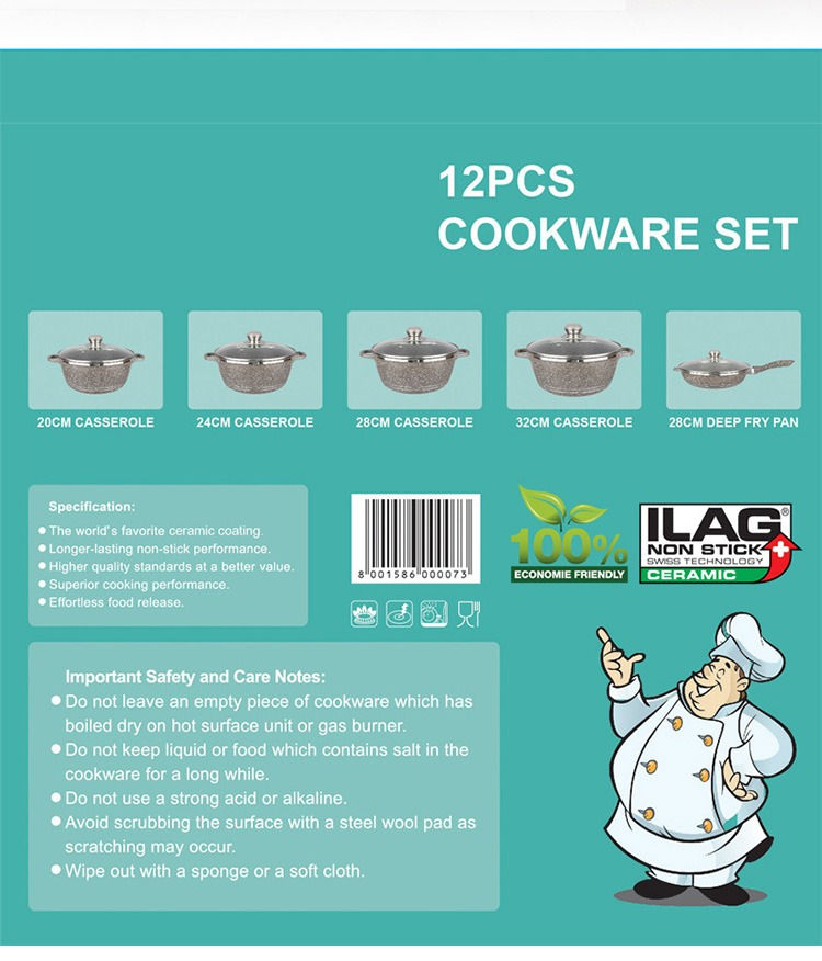 Thumbnail: 12 Piece Non Stick Cookware Set