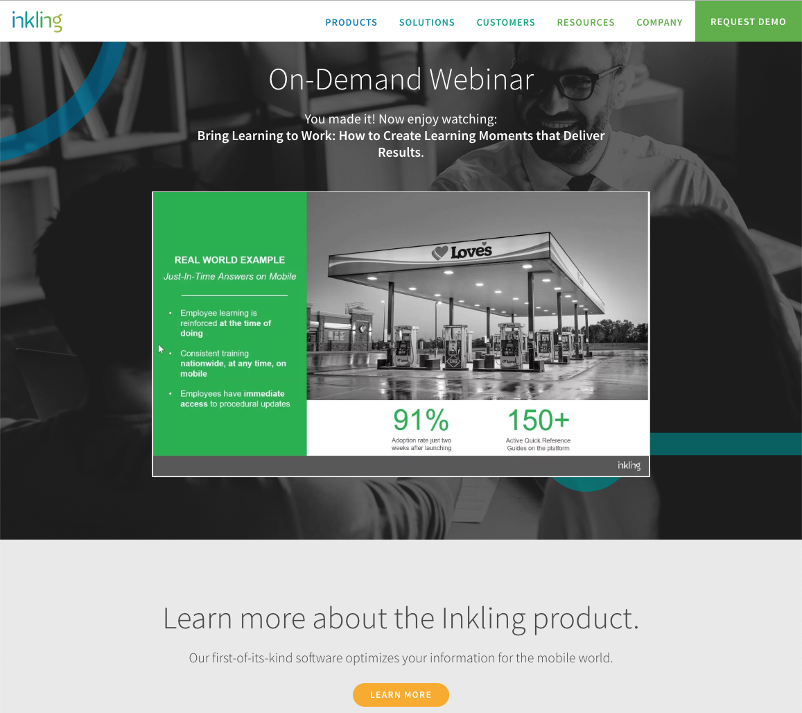 Webinar fulfillment page