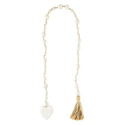 This Wood Bead Garland is the perfect Multi-sized beads with heart