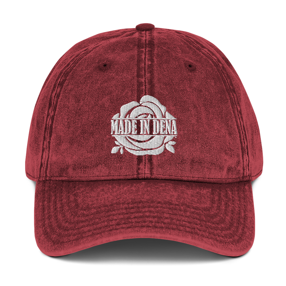 Thumbnail: "MADE IN DENA" Classic White Logo Vintage Cotton Twill Cap