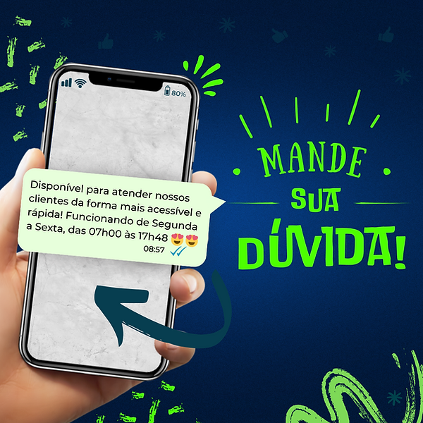 imagem de um celular aberto no WhatsApp como uma mensagem explicando que estamos disponível para atender de segunda a sexta.