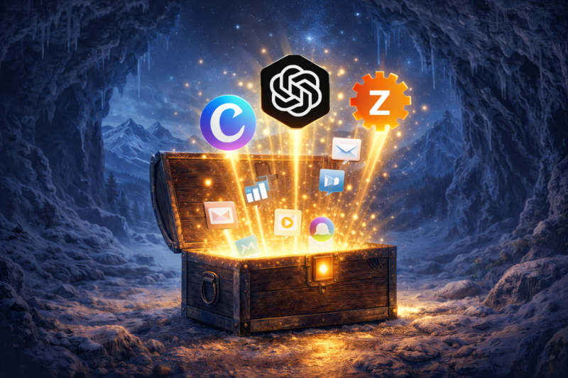 a treasure chest with AI tools