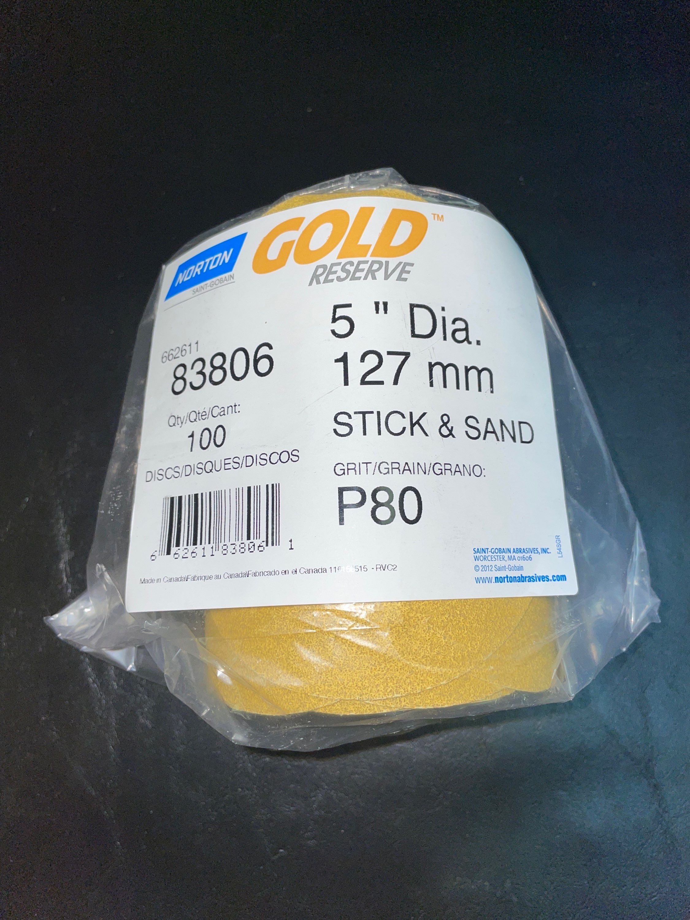 05508  5" PSA 080 Grit Sandpaper
