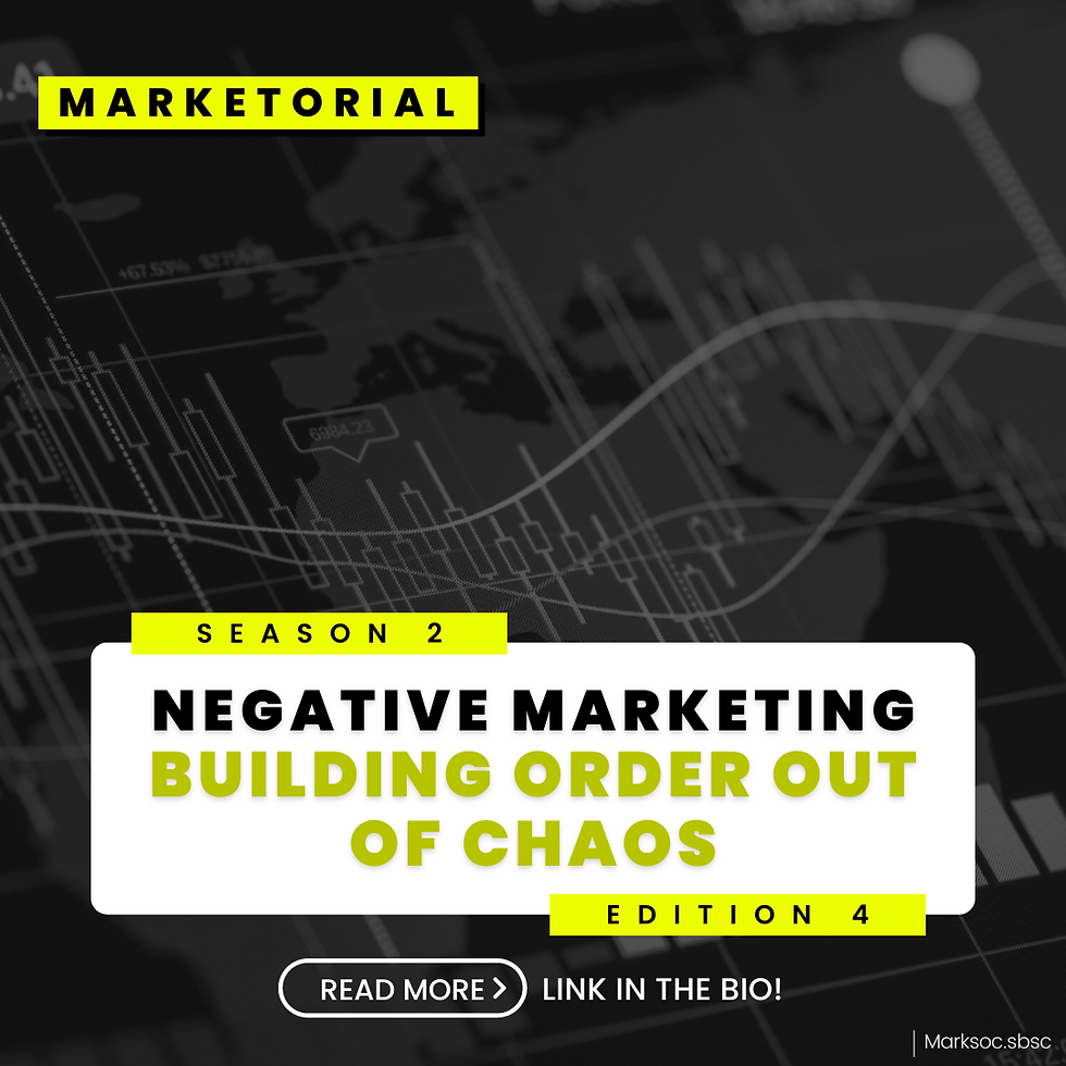 Negative Marketing - Building Order Out of Chaos