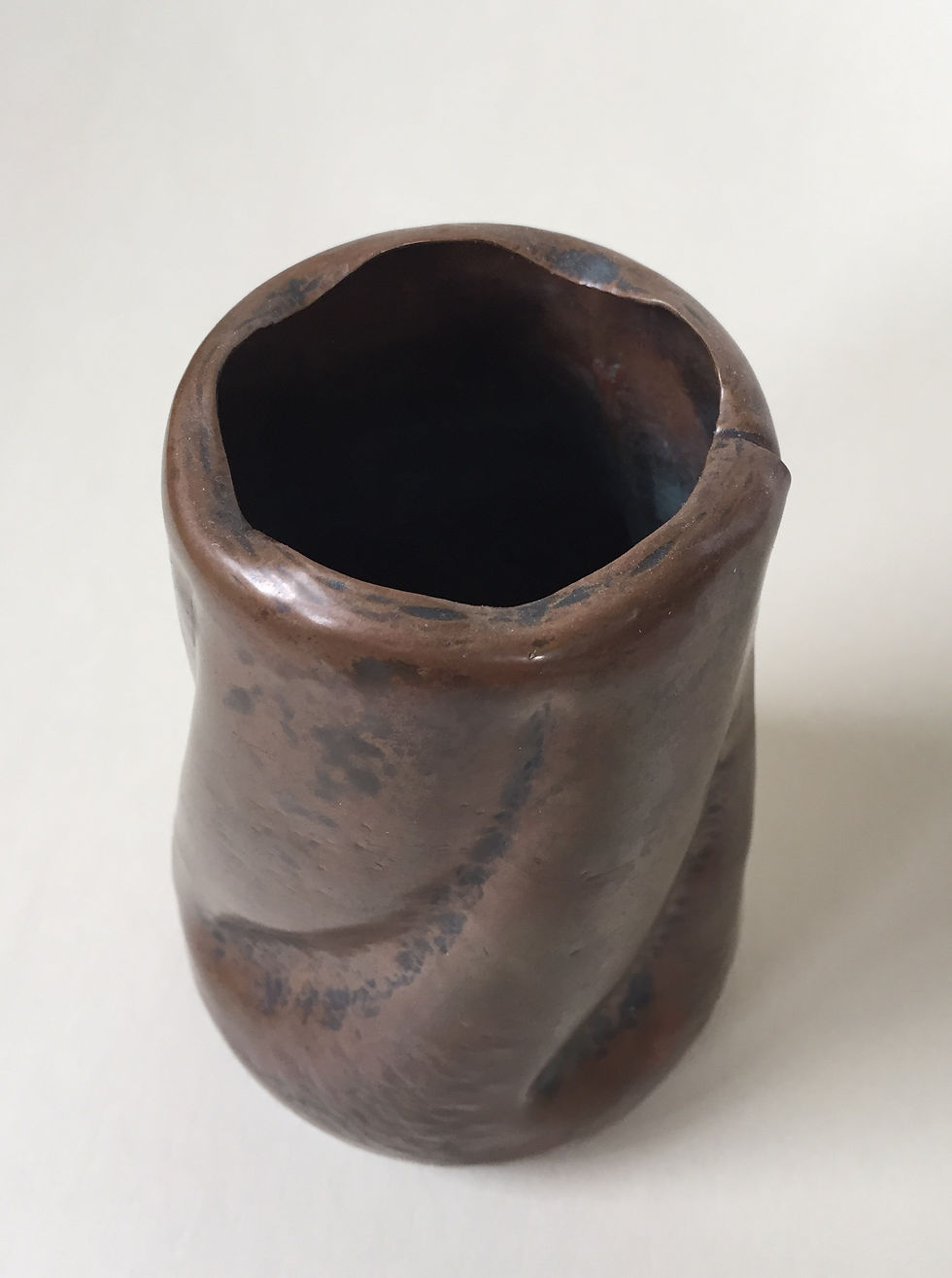 Thumbnail: Albert Berry Seattle Hammered Copper Twisted "Warty" Vase ca. 1920s