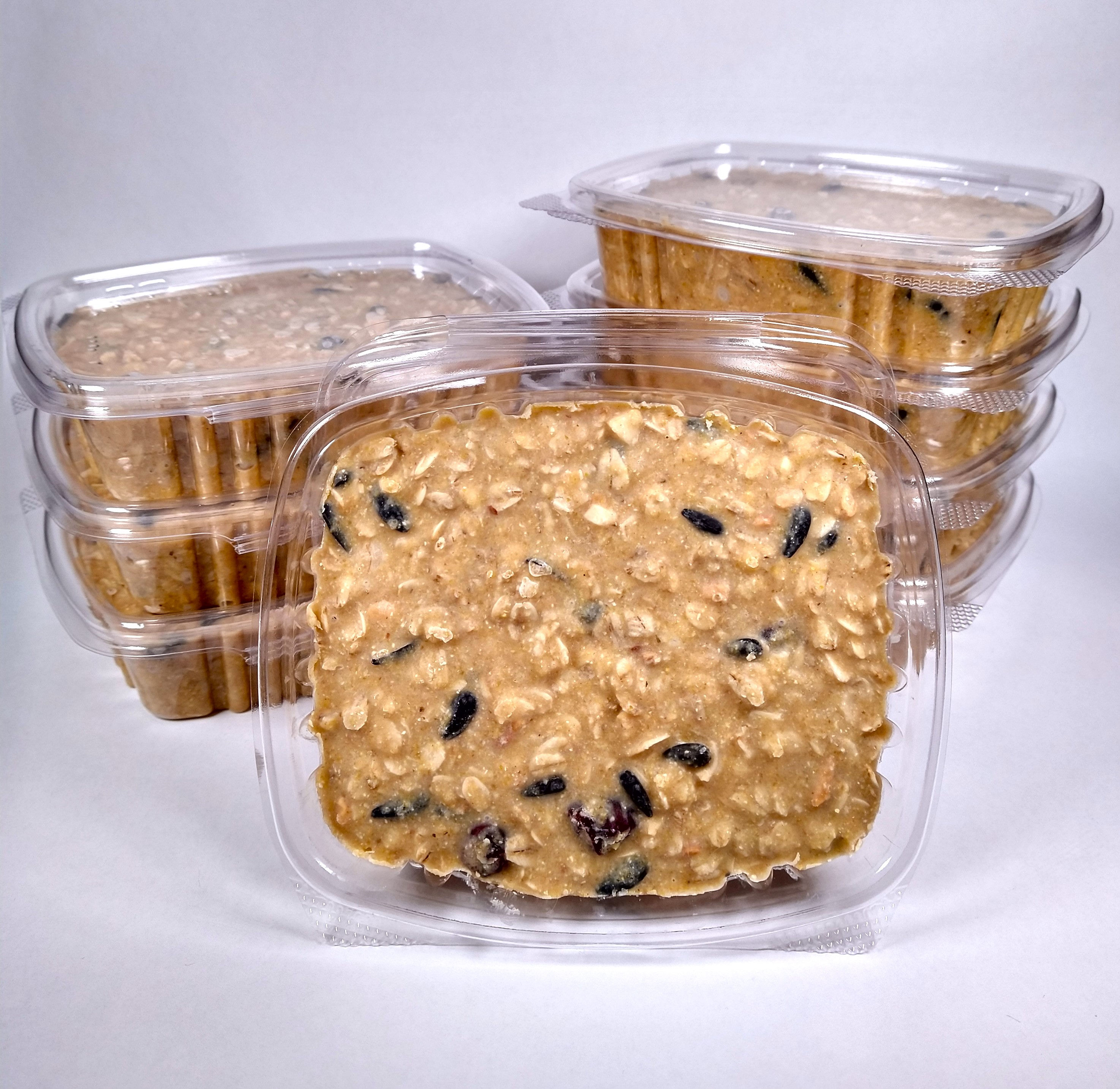 two stacks of suet cakes